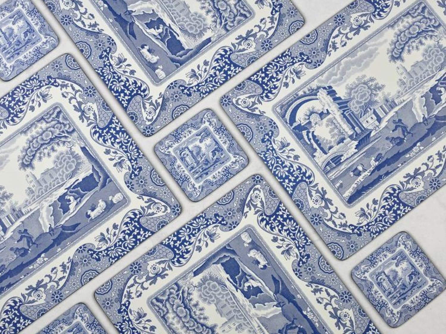 Blue Italian Hardboard Placemats Set of 4