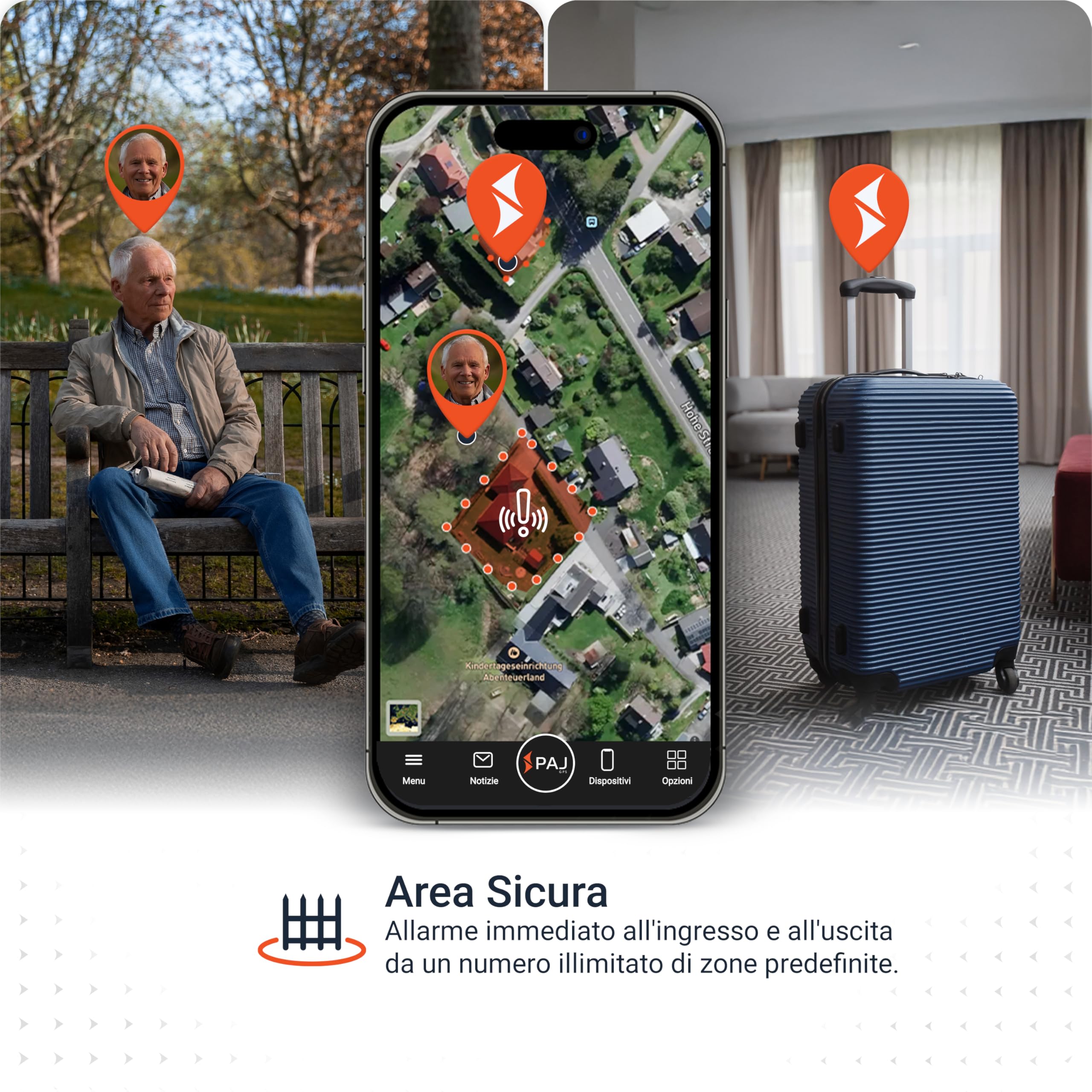 PAJ Easy Finder 4G, Localizzatore GPS Bambini, Anziani/Demenza - Messaggi Vocali - Tracker in Tempo Reale, Pulsante Emergenza SOS - Durata Batteria fino a 14gg - Mini GPS Finder
