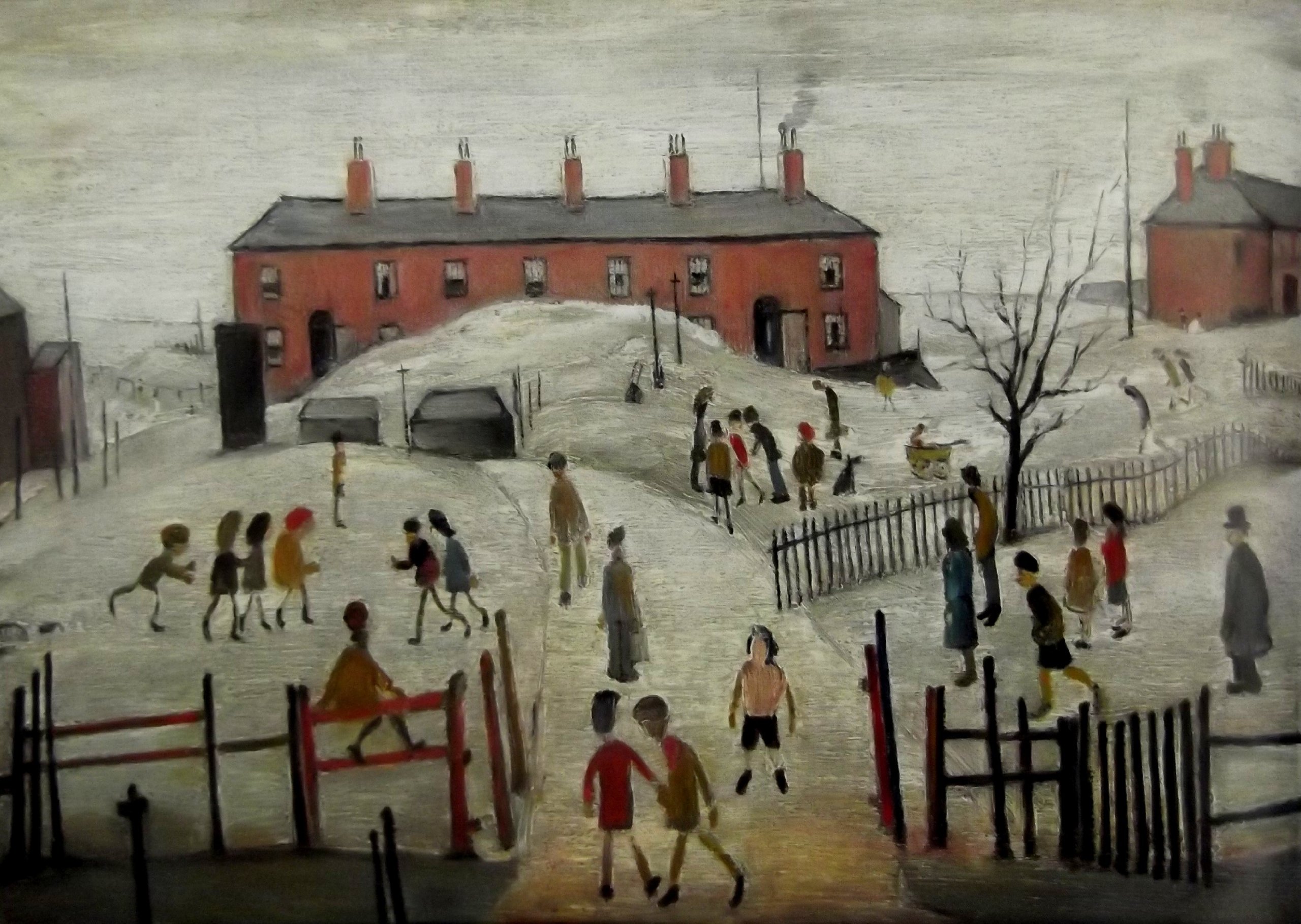 Stateoftheart-Uk Image - The School Playground - Plus Small Border Authentic L S Lowry Print - 16 X 12Inch