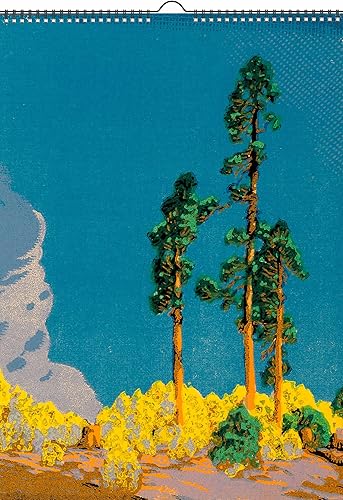 Calendario de pared 2025 13 páginas de 8 x 12 pulgadas Impresionismo Lanscapes por Gustave Baumann Pósteres retro vintage de arte moderno de museo