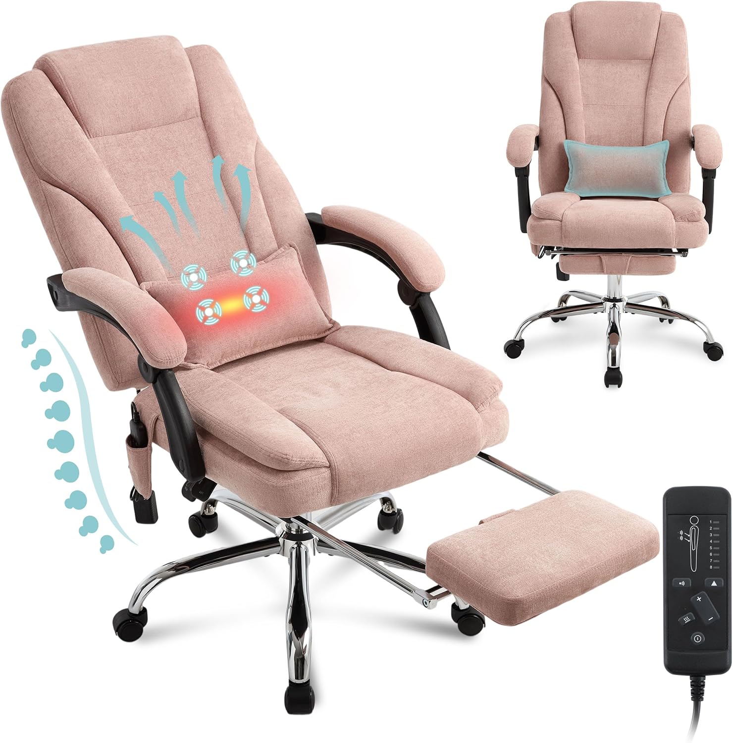 ComfortEase – Executive Reclining Office Chair with Massage and Heat