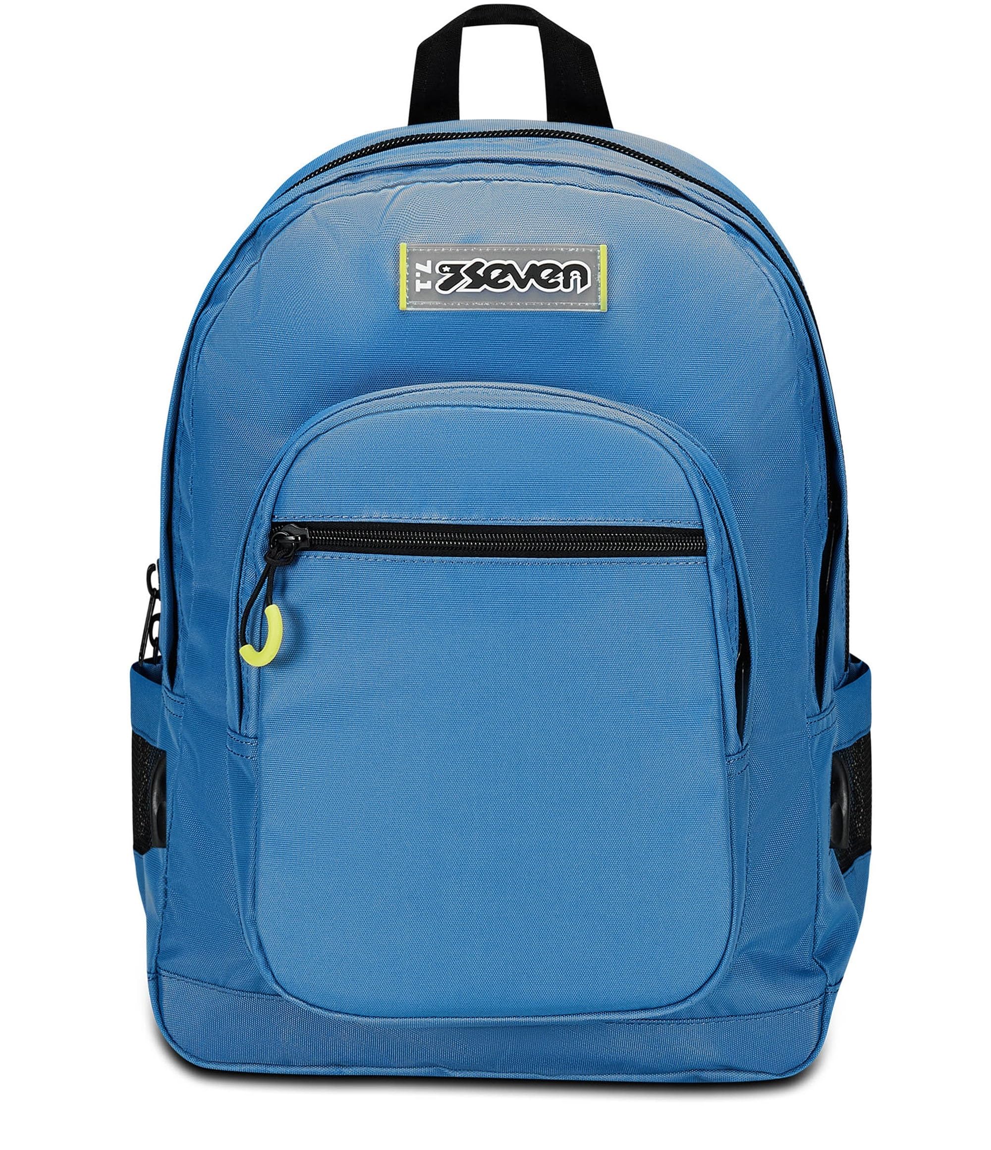 Seven Freethink School Backpack, Blue, Unisex, Double Compartment Backpack with USB Support, PC or Tablet Pocket and Bottle Pocket, Medium and Upper Backpack, Turquoise, Taglia Unica, Backpack