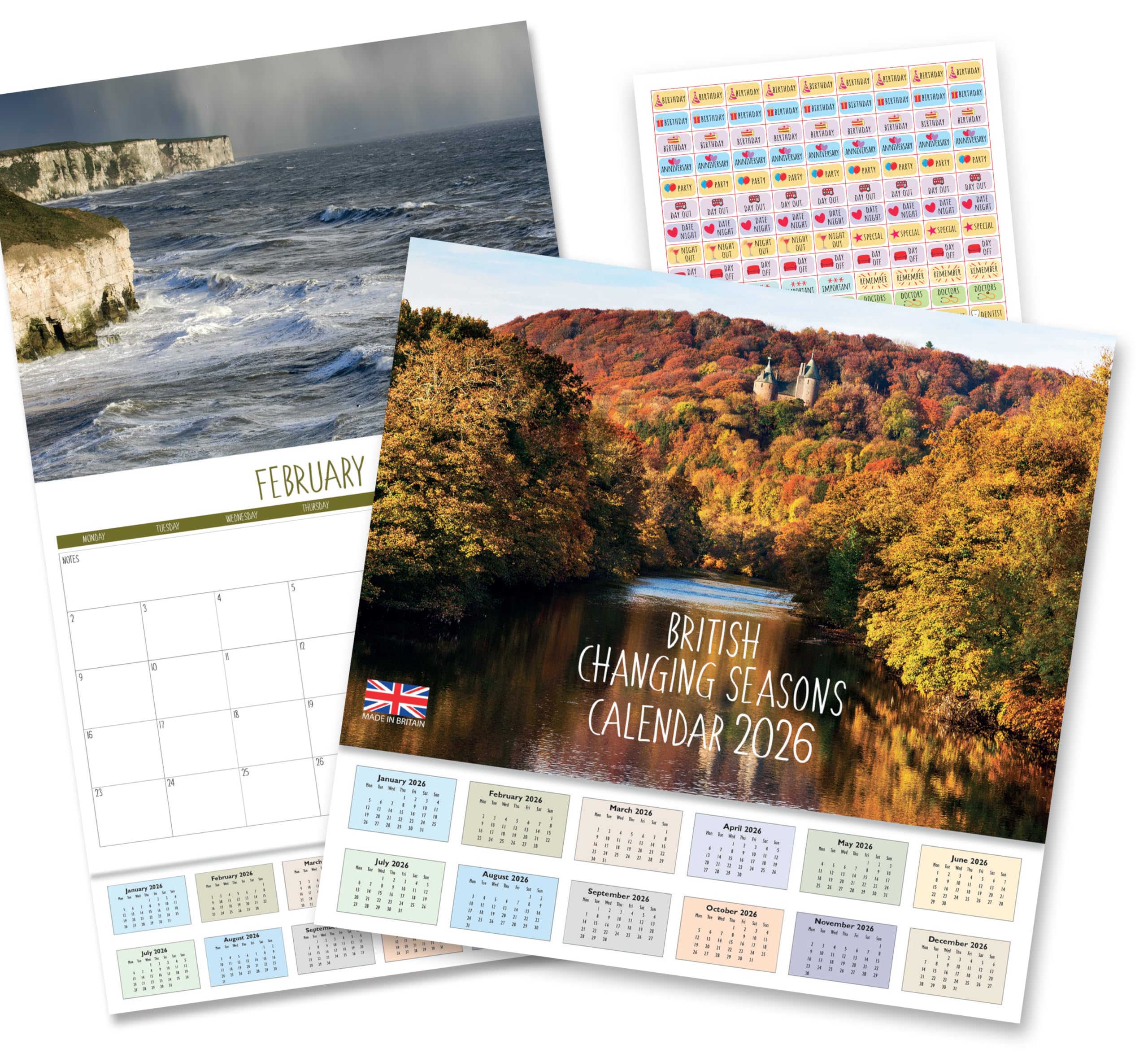 2026 Calendar - Calendar 2026 UK A4 Changing Seasons. One Month to View. A3 when open. Wall Calendar by Absolutely Yours.