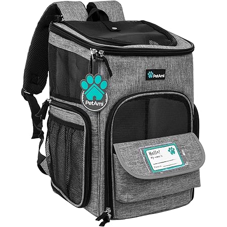 PetAmi Pet Carrier Backpack for Small Cats, Dogs, Puppies | Airline Approved | Ventilated, 4 Way Entry, Safety and Soft Cushion Back Support | Collapsible for Travel, Hiking, Outdoor