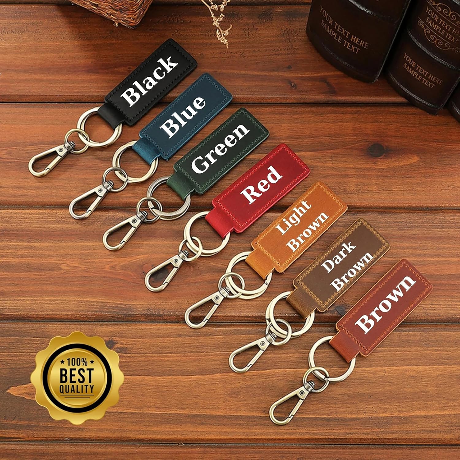 Personalized Leather Keychain with Drive Safe Message, Custom Engraved, Metal Clip, Multiple Designs - Image 7