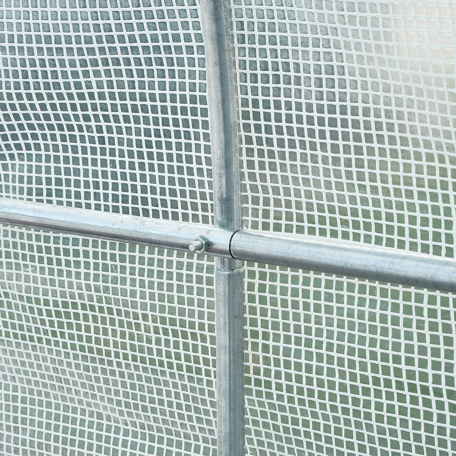 Close-up of a secure frame connection with a bolt