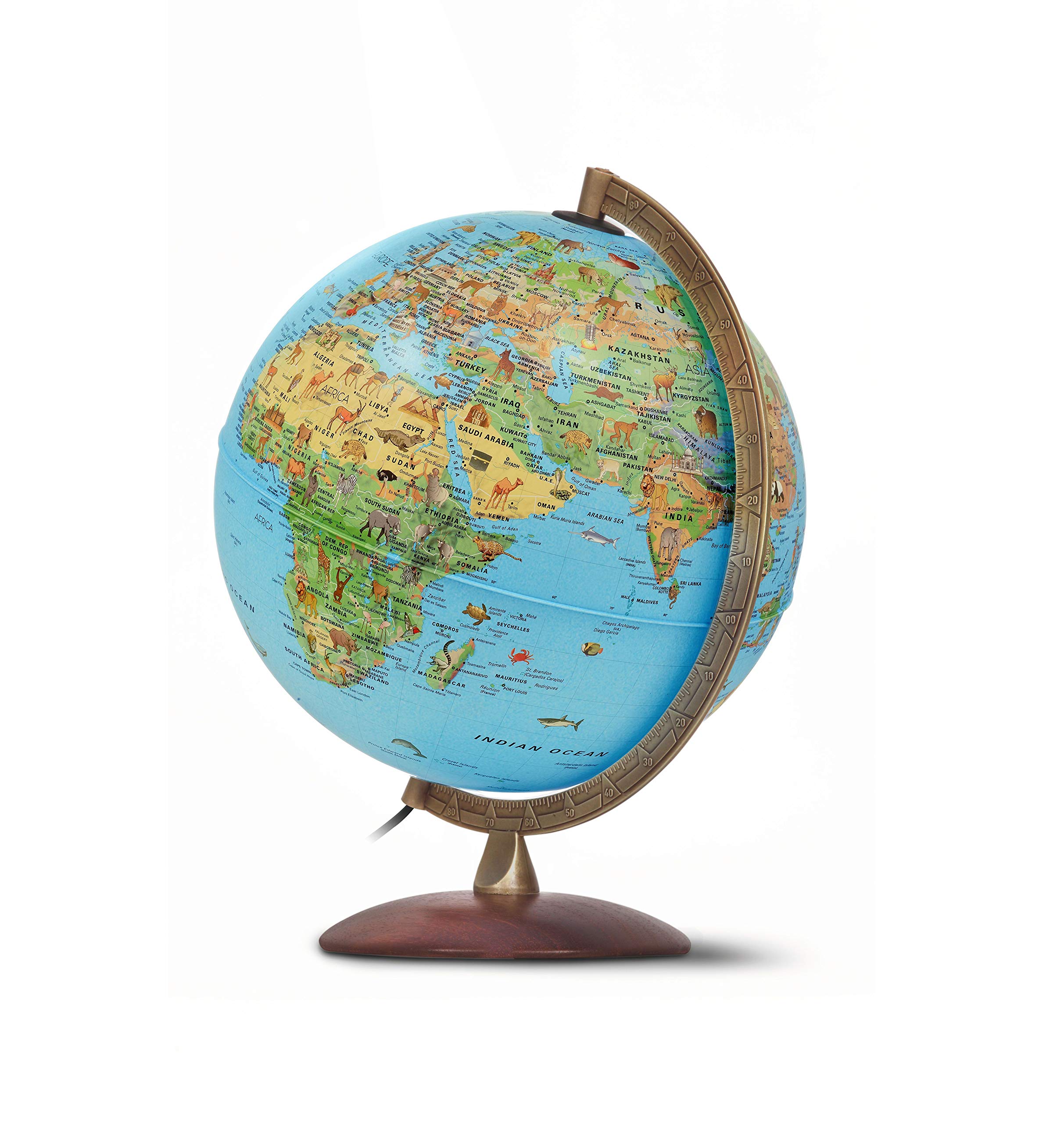 Nova Rico Safari Plus Illuminated Children's Globe Supplied with Illustrated information Booklet - 30 cm