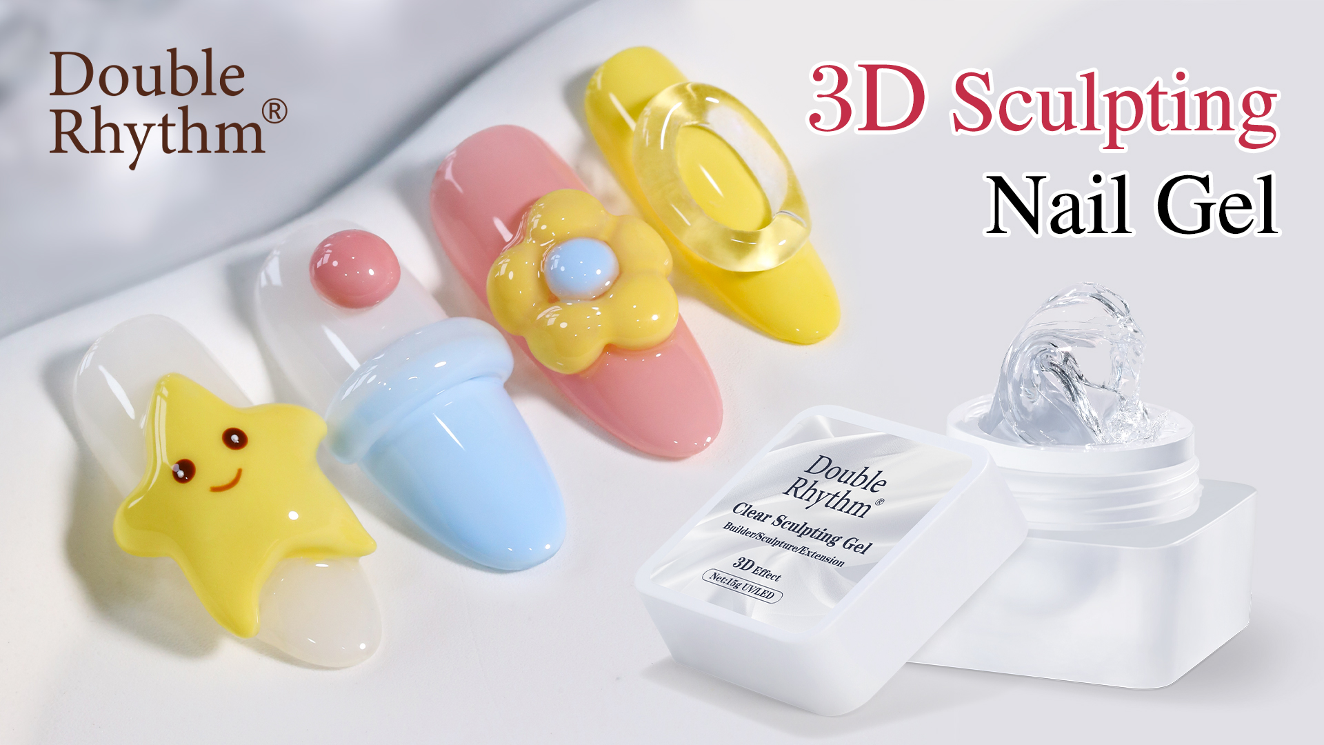 Amazon.com: Double Rhythm 3D Nail Gel Clear Solid Sculpting for