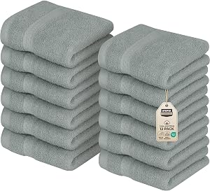 Utopia Towels 12 Pack Premium Wash Cloths Set 12 by 12 Inches 100 Cotton Ring Spun Highly Absorbent