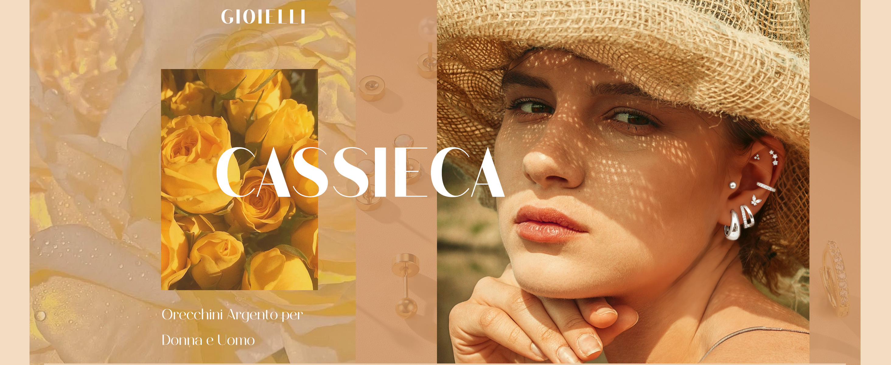 CASSIECA Set Orecchini Donna Argento 925 e Oro 14K - Cerchio Cuore Impilati Piccoli Ipoallergenici per Piercing Multipli