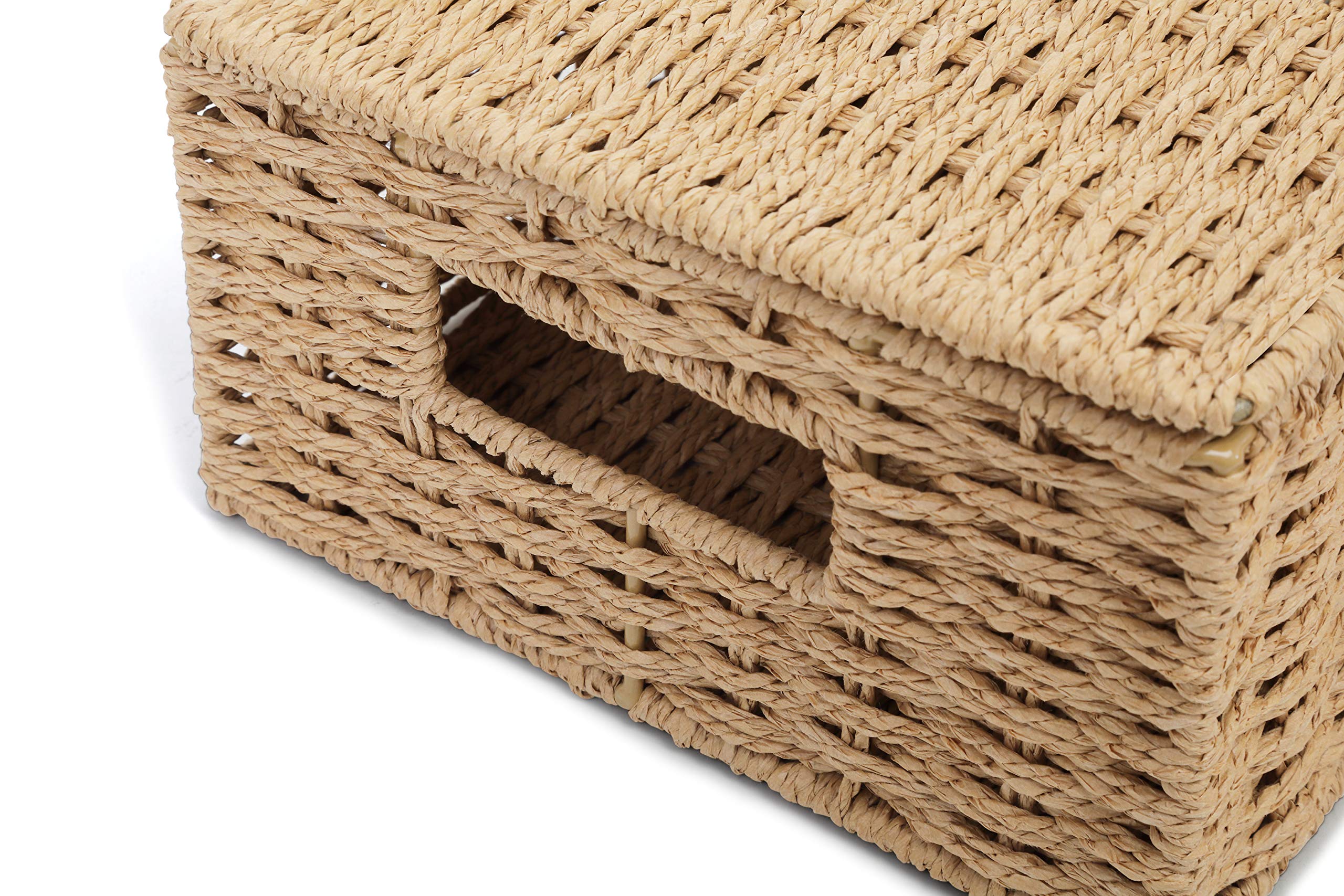 ARPAN - Cesta de almacenamiento con tapa (papel natural, tamaño mediano)