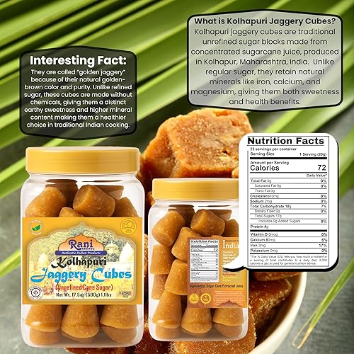 Miniatura 11 de Rani Kolhapuri Gur (Jaggery) 11.0 lbs (11 libras) ~ Azúcar de caña sin refinar, sin color añadido, apto para gluten, vegano, sin OMG, sin sal ni