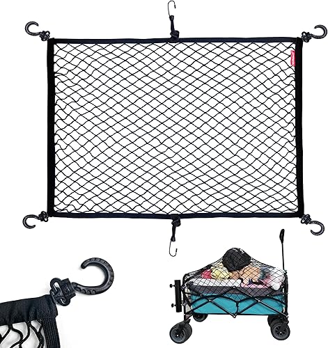 MAMIKO Red de carga para carro plegable utilitario, carrito de jardín, carrito plegable, carrito de playa, hecho de red de nailon elástico 24"X35.5"