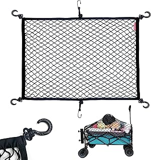 MAMIKO Cargo Net for Utility Folding Wagon, Garden Cart, Folding Trolley Cart, Beach Cart, Made of Heavy-Duty Elastic Nylon net 24"X35.5"to 47"×71"
