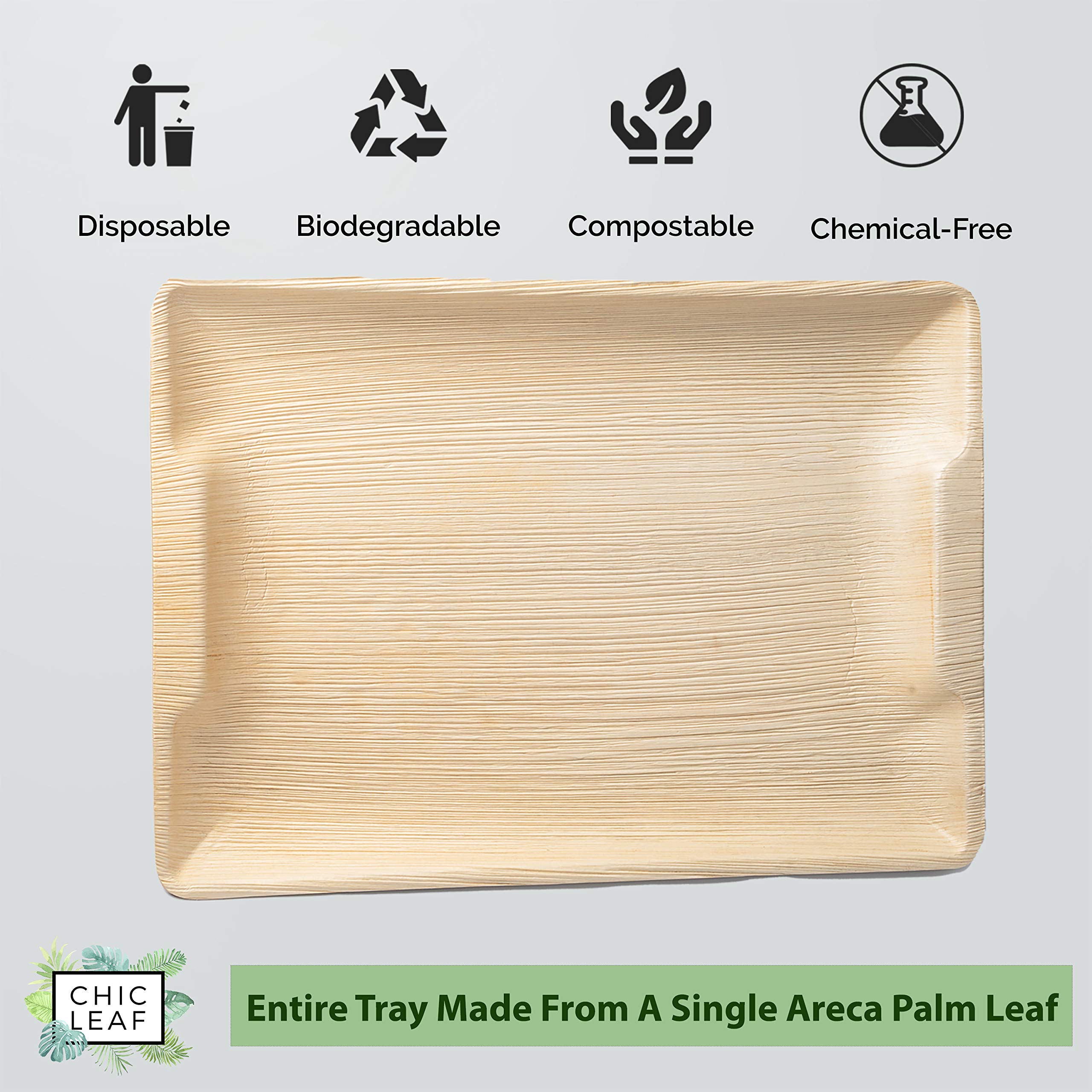 Chic Leaf Palm Leaf Trays Like Disposable Bamboo Serving Tray and