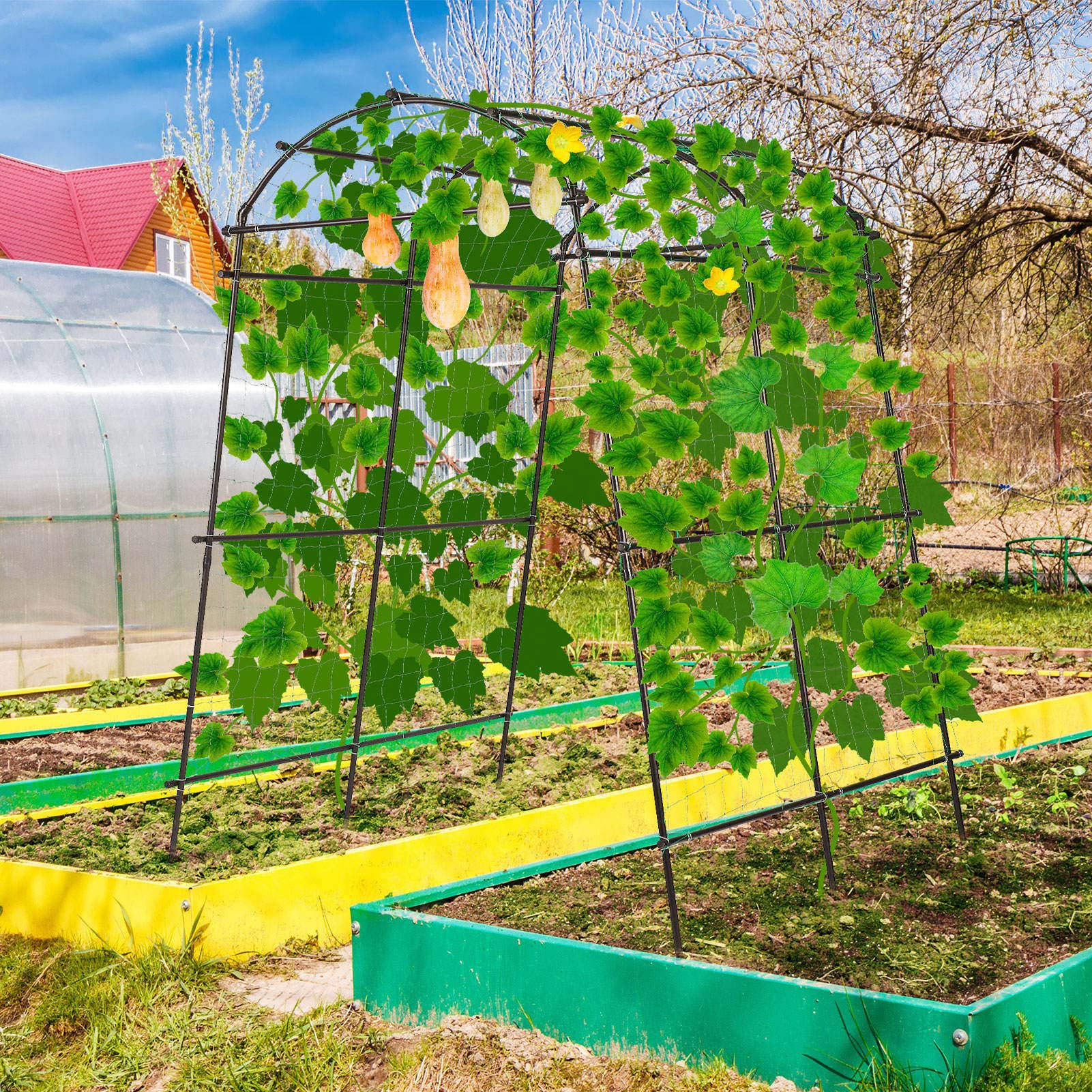 Buy Extra Large Garden Arch Arbor Trellis for Climbing Plants Outdoor