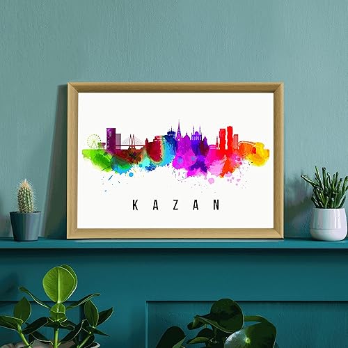 Miniatura 3 de Póster de Kazan Skyline Rusia, pintura de paisaje urbano de Kazan, póster de Rusia, paisaje urbano de Kazán y estampado de monumentos, arte de pared