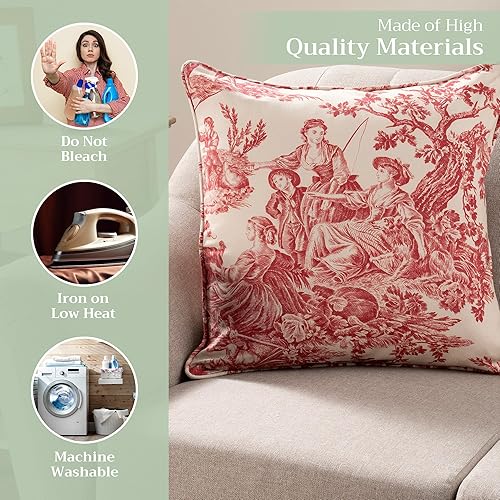 Miniatura 7 de Maison d' Hermine The Miller - Funda de cojín decorativa 100 % de algodón, tejido Toile de Jouy  Para sofá, sillón, dormitorio, hogar, sala de estar