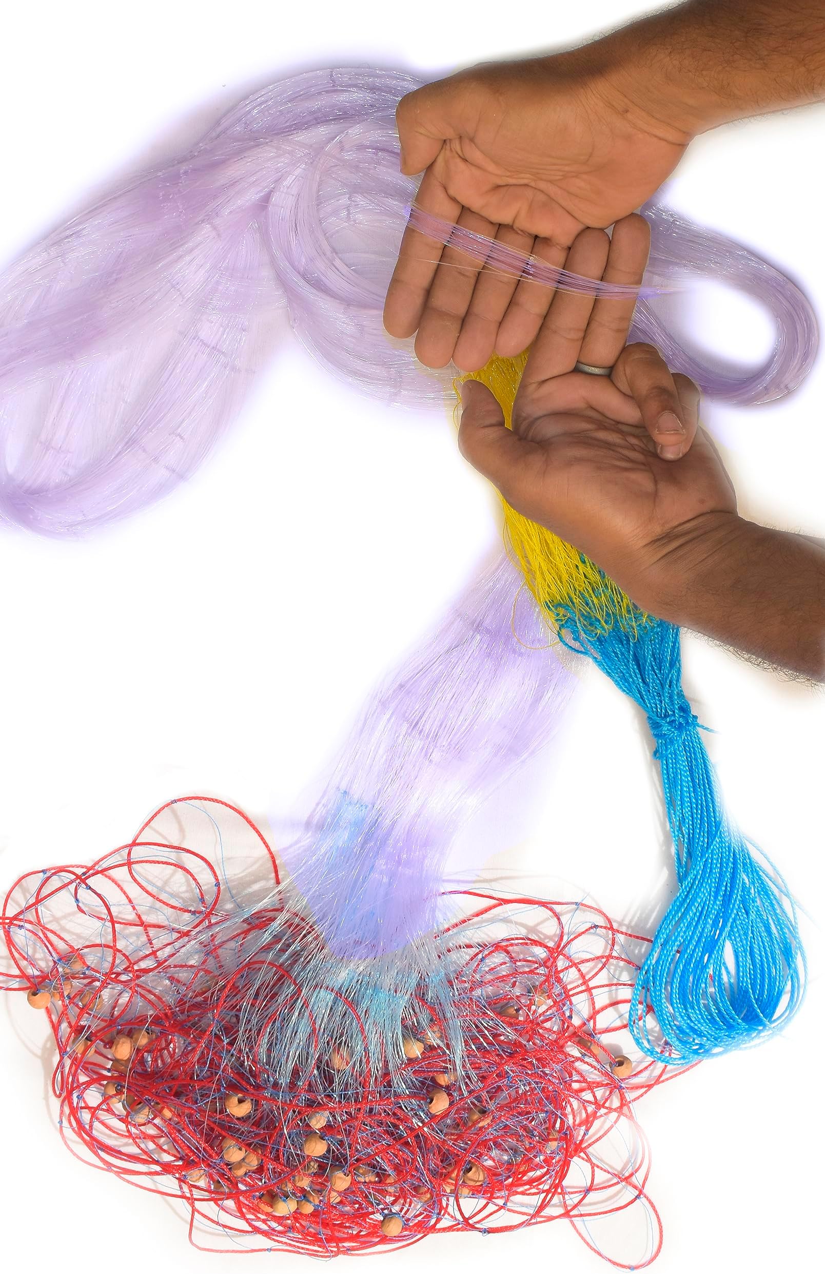 PURKAIT Fishnet 6 Finger 114mm GILLNET MUD Sinker, Height 7F, UP Lenght 50F, Down Lenght 100F Fishing Net