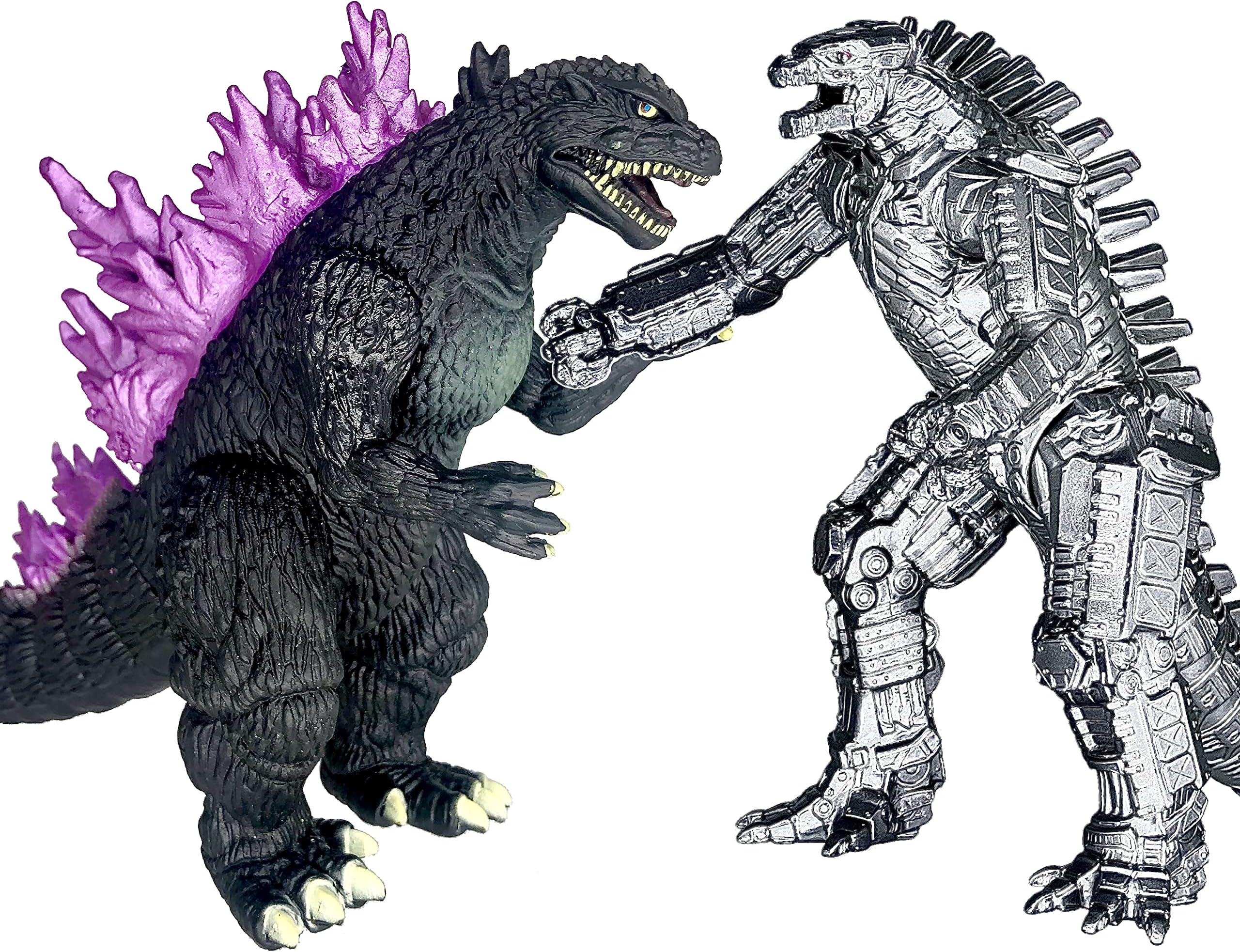 TwCare Set of 2 Monster Millennium Mecha MechaGodzilla King of The Monsters Toys, 2021 Movable Joints Action Figures Dinosaur Dragon Movie Series Soft Vinyl, Carry Bag