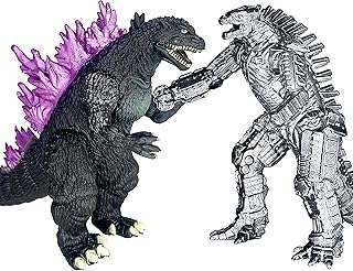 TwCare Set of 2 Godzilla Millennium Mecha MechaGodzilla King of The Monsters Toys, 2021 Movable Joints Action Figures Movie Series Soft Vinyl, Carry Bag