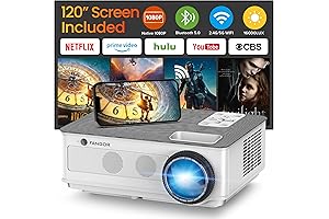 FANGOR Best Outdoor Movie Screens: 5G WiFi Bluetooth Projector 1080P Native