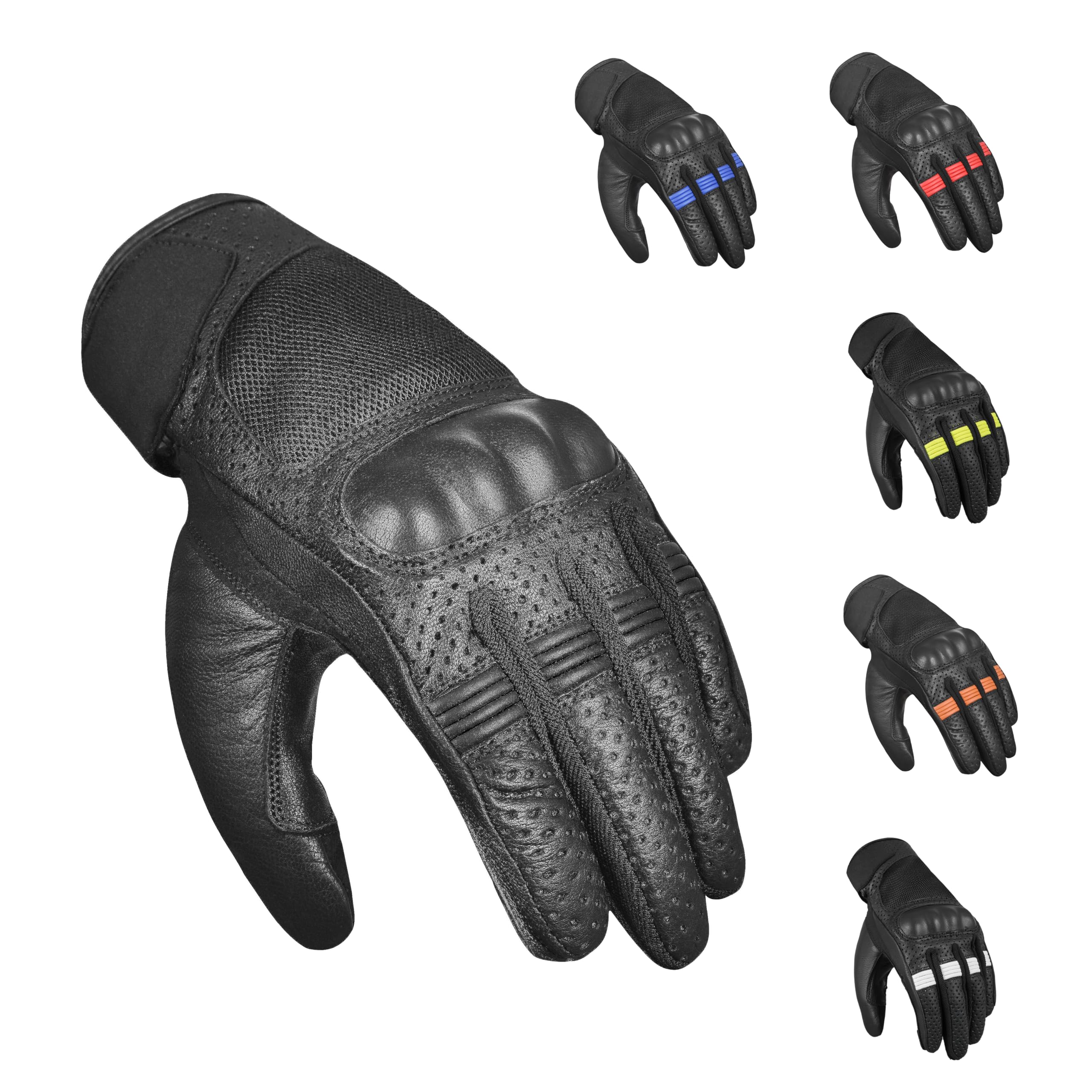 Motorcycle Gloves for Men and Women Hard Knuckle Biker Gloves with Touchscreen Compatibility Breathable Mesh Anti-Slip Grip Riding