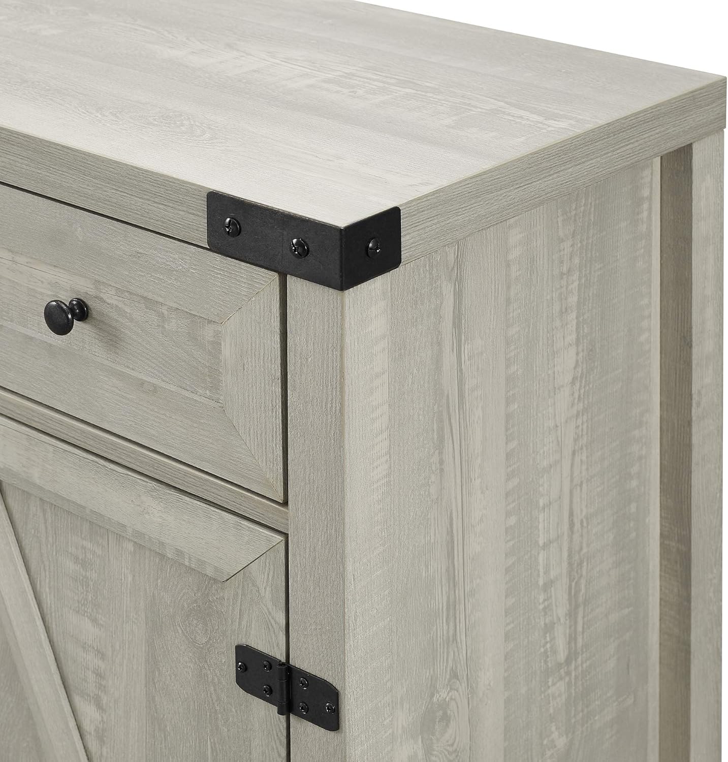 Up To 40% OFF Walker Edison Cass Modern Farmhouse Double Barn Door Accent Cabinet, 30 Inch, Stone Grey