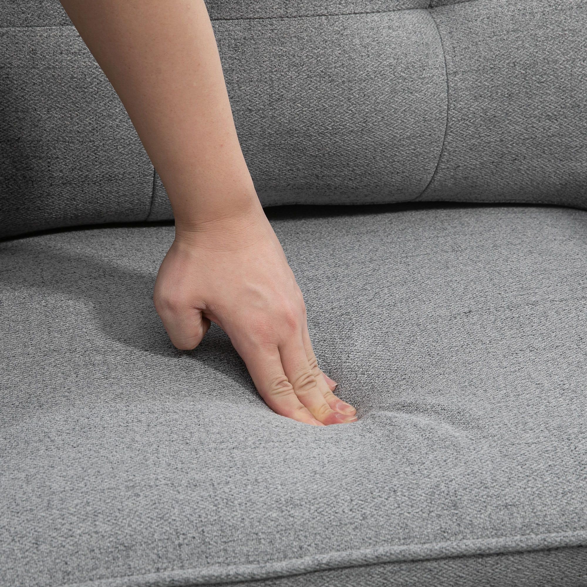 HOMCOM Conjunto de Sofá Incluye Sofá de 2 Plazas y Butaca de Salón Gris | 1 Butaca de Salón, Reposabrazos, Asiento Acolchado, Patas de Acero, Dormitorio, Oficina