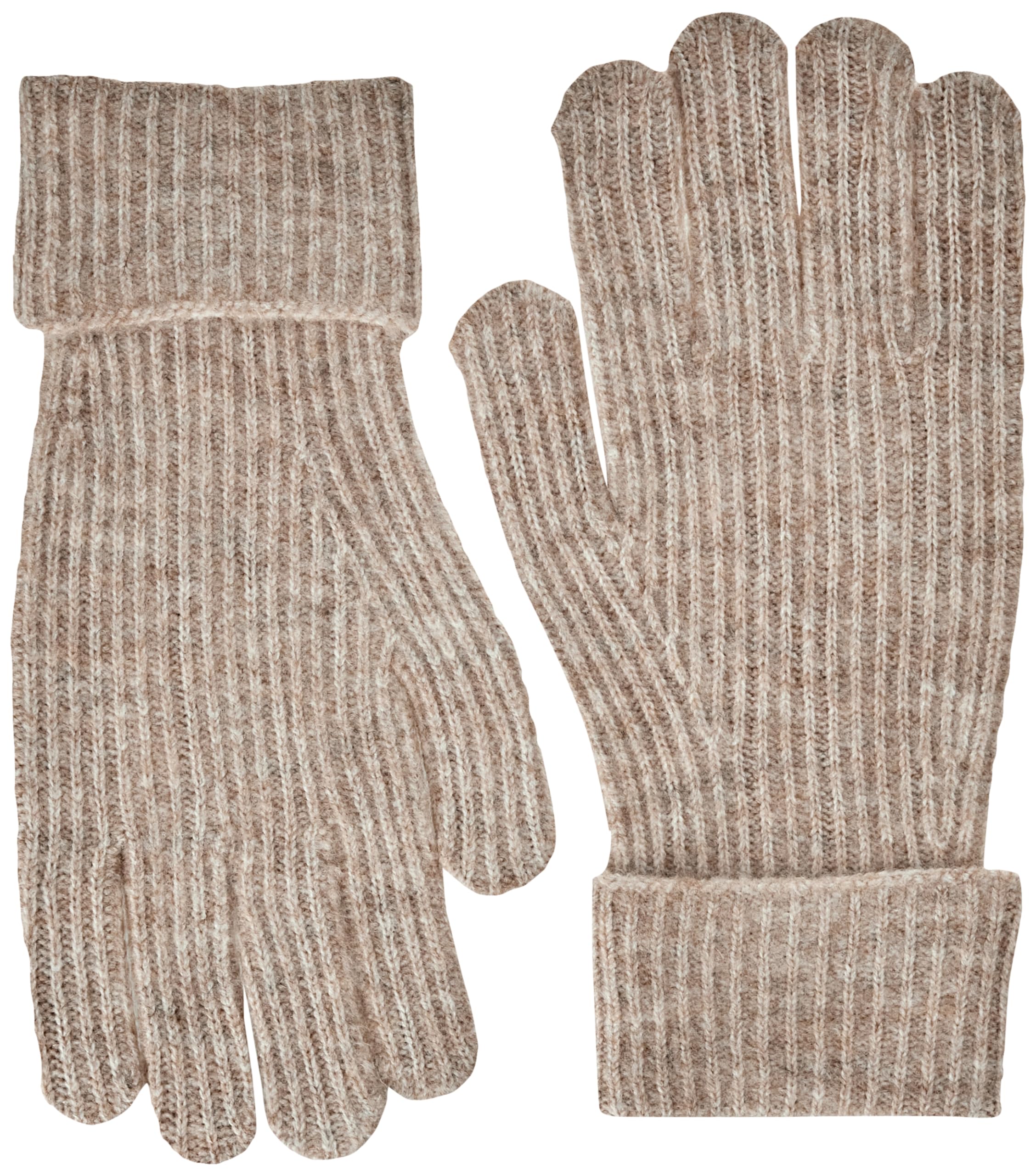 Damskie rękawiczki Kaffe Dostępne dzianinowe Slim Fit Above Wrist Długość Folded Edge, Szary Melange, rozmiar uniwersalny