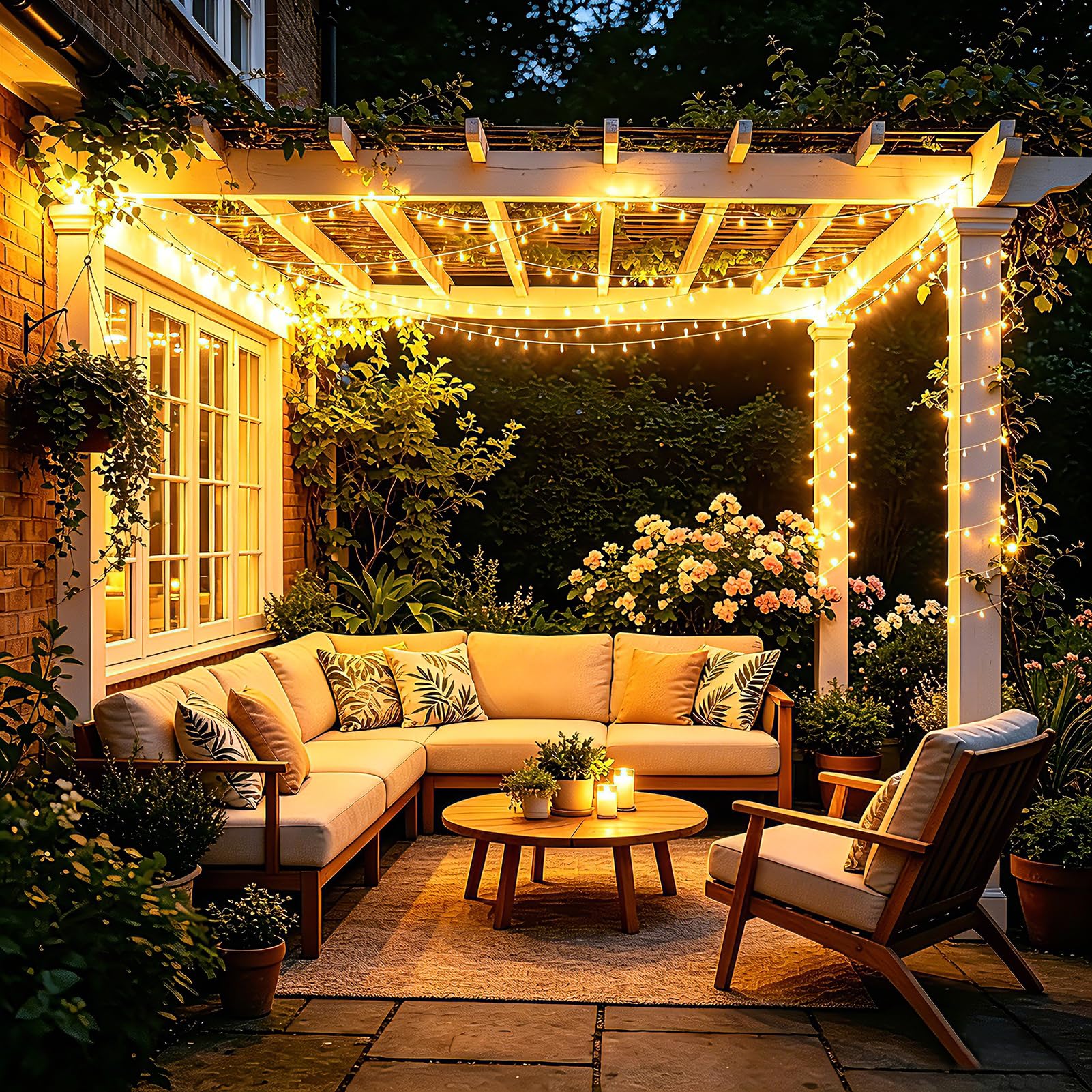 1800 LED Lichterkette Außen, 54M Lichterkette Outdoor Strom 8 Modi mit Fernbedienung Timer Weihnachtsbeleuchtung Außen Transparente Kabel Wasserdicht für Hof Garten Party Hochzeit Haus (Warmweiß)