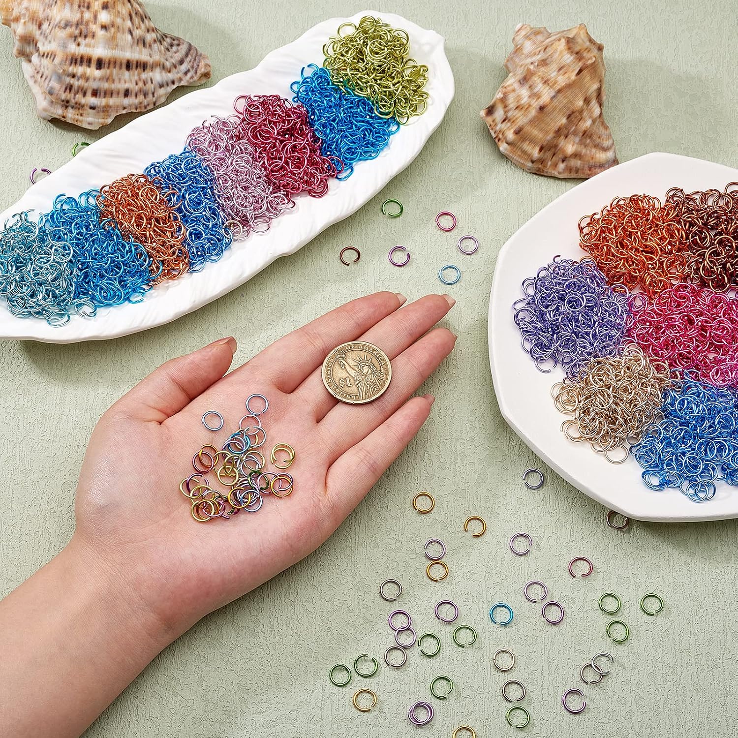 4800Pcs 24Colors Jump Ring 8mm Aluminum Wire Open Jump Ring Chainmail Jump Rings O Shape Colored Jump Rings Set for Necklace Bracelet Earrings Charm Jewelry Making Supplies