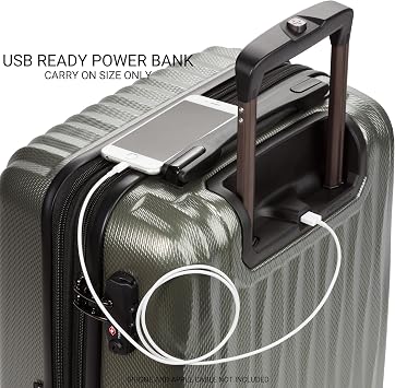 SwissGear 7272 Energie Expandable Hardside Luggage with Spinner Wheels and TSA Lock, Gunmetal, 2-Piece Set (19/27)