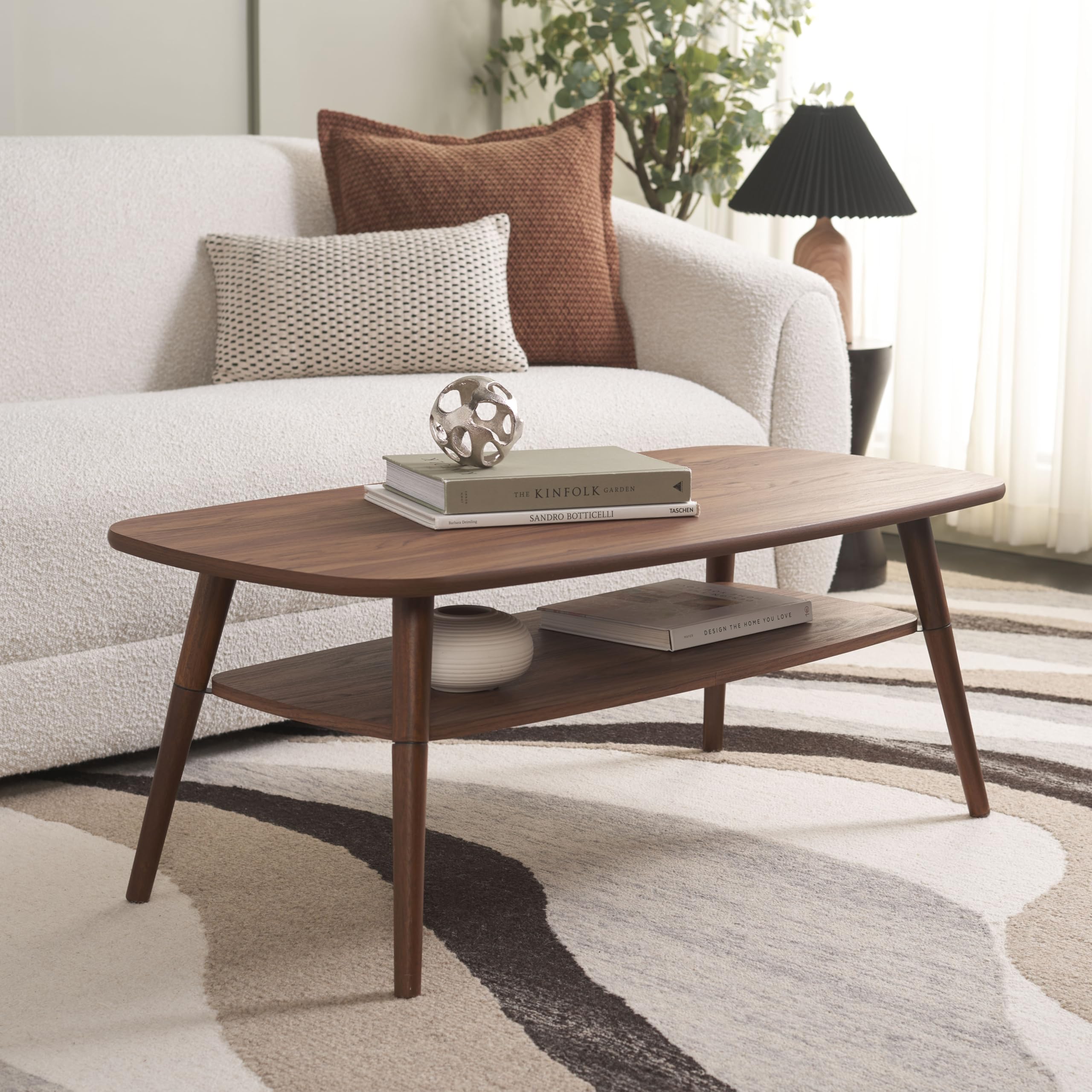 SAFAVIEH Home Collection Karou Walnut 2-Tier Coffee Table