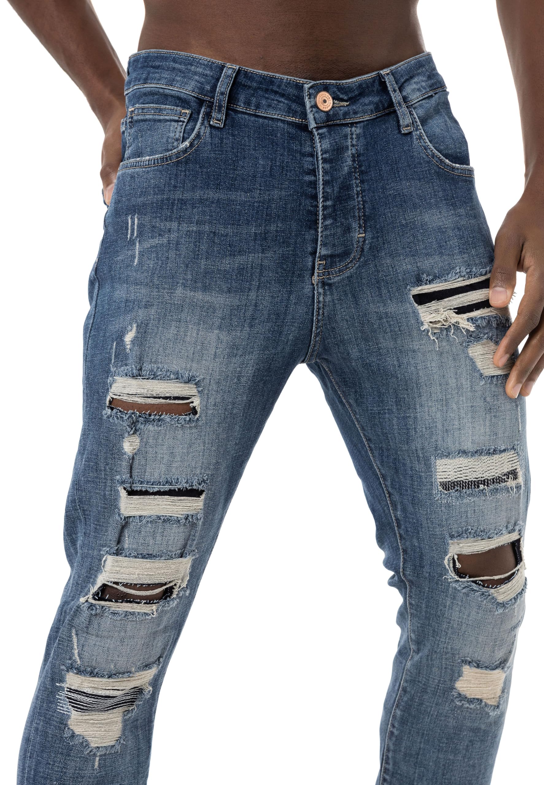 Red Bridge - Jeans da uomo, look Destroyed