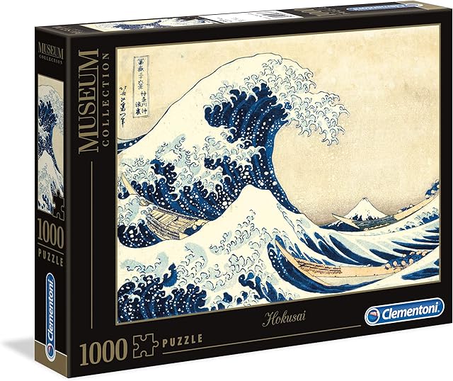 Clementoni 39378.7 The World Clementoni-39378-Museum Collection-Hokusai The wave-1000 Pieces, Multicolor, 6 (EU)