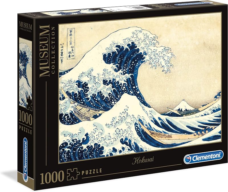 Clementoni - Puzzle 1000 Pezzi Arte per Adulti e Ragazzi, Museum Collection, Tema Hokusai La Grande Onda, Idea Regalo Uomo e Donna, Made in Italy, 70x50 cm, 39378