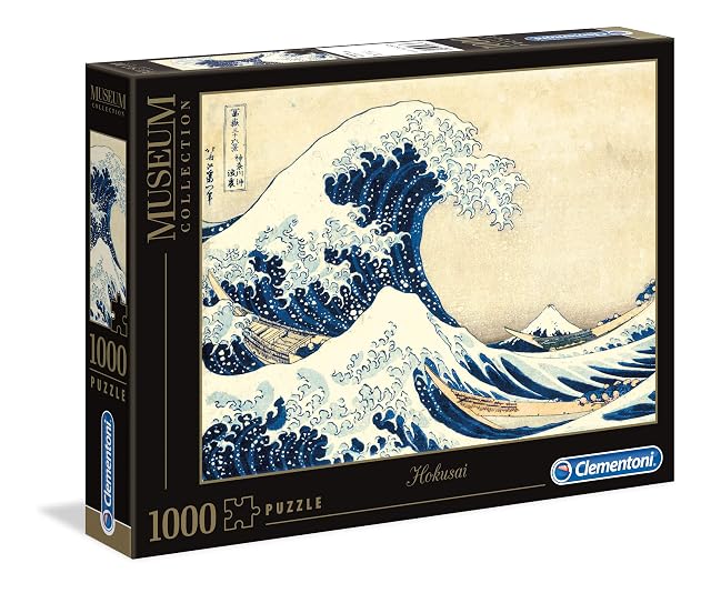 Clementoni Puzzle 1000 Piezas Cuadro La Gran Ola, Hokusai, Colección Museos, Puzzle Adulto (39378), Multicolor