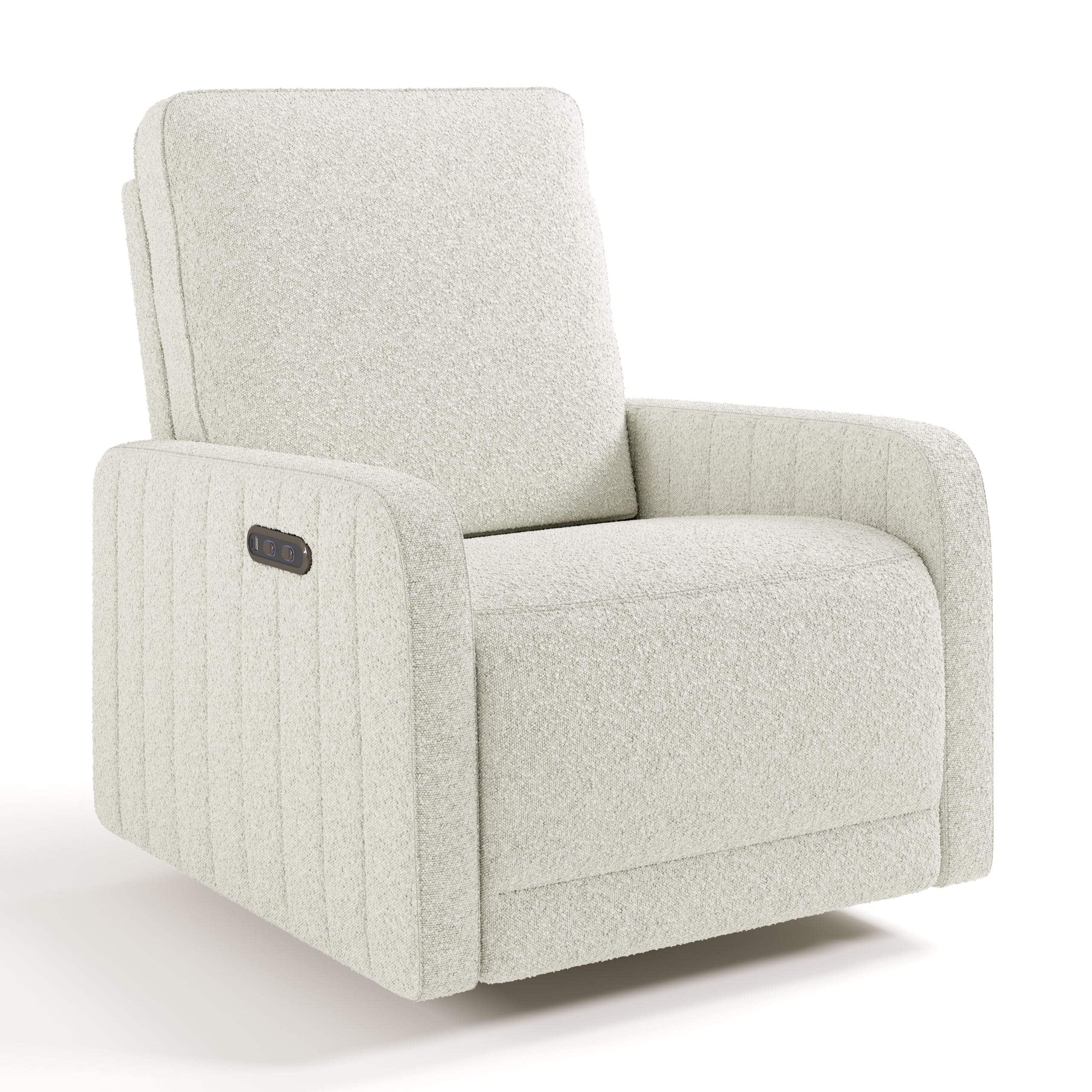 Storkcraft Kyoto Deluxe Extra-Wide Power Recliner Swivel Glider (Ivory Boucle) – Premium Electronic Power Recliner for Nursery, Includes Dual-USB Charging Port, Extra Wide Glider Rocking Chair