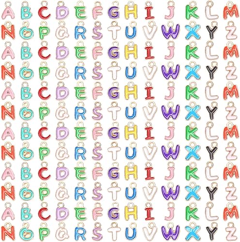 Miniatura 8 de SANNIX 156 piezas6 juegos alfabeto ABC letras Charms Capital A-Z Charms DIY pulsera collar colgantes con 200 piezas abiertos Jump anillos para hacer