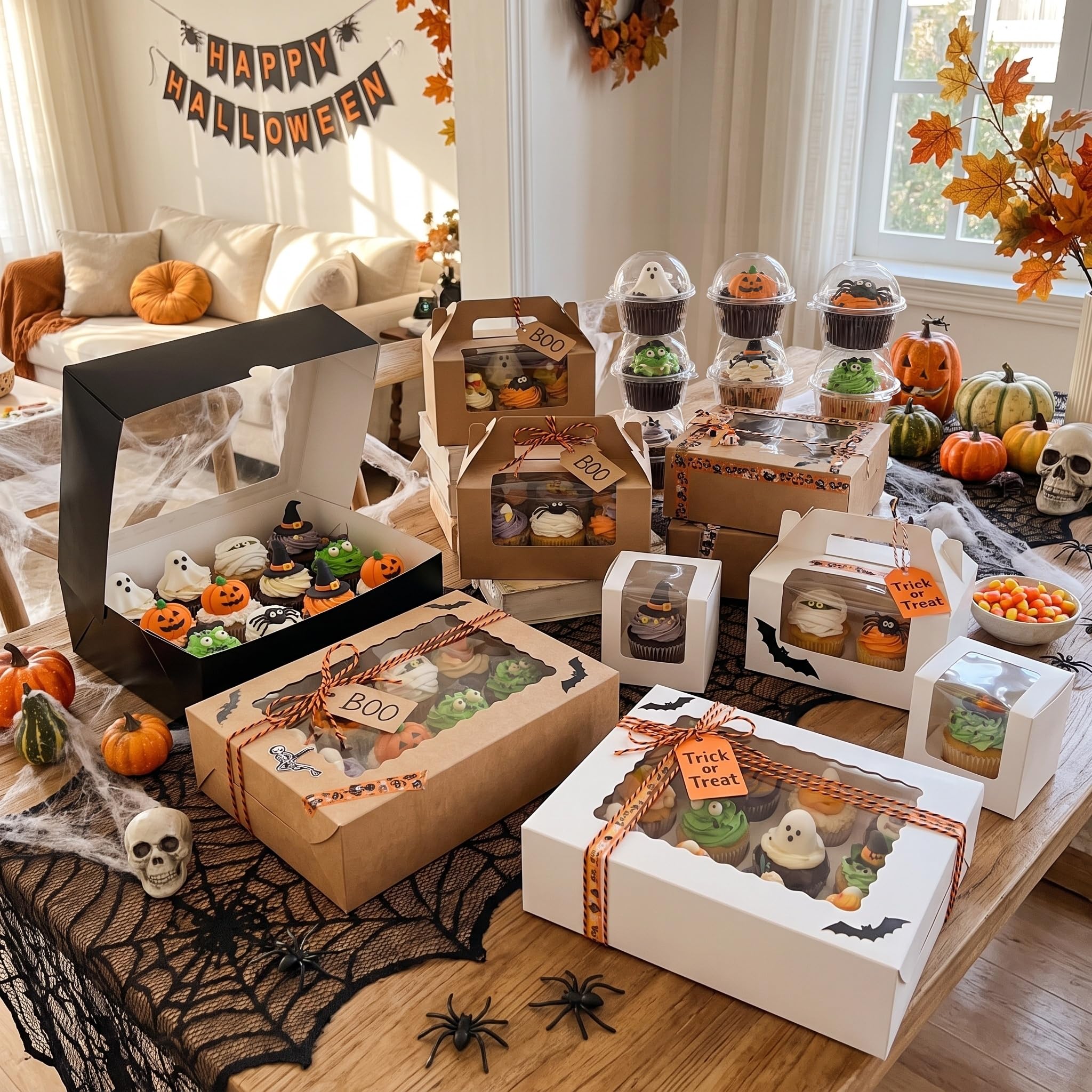 White Cupcake Boxes - 6 Count with Window -5