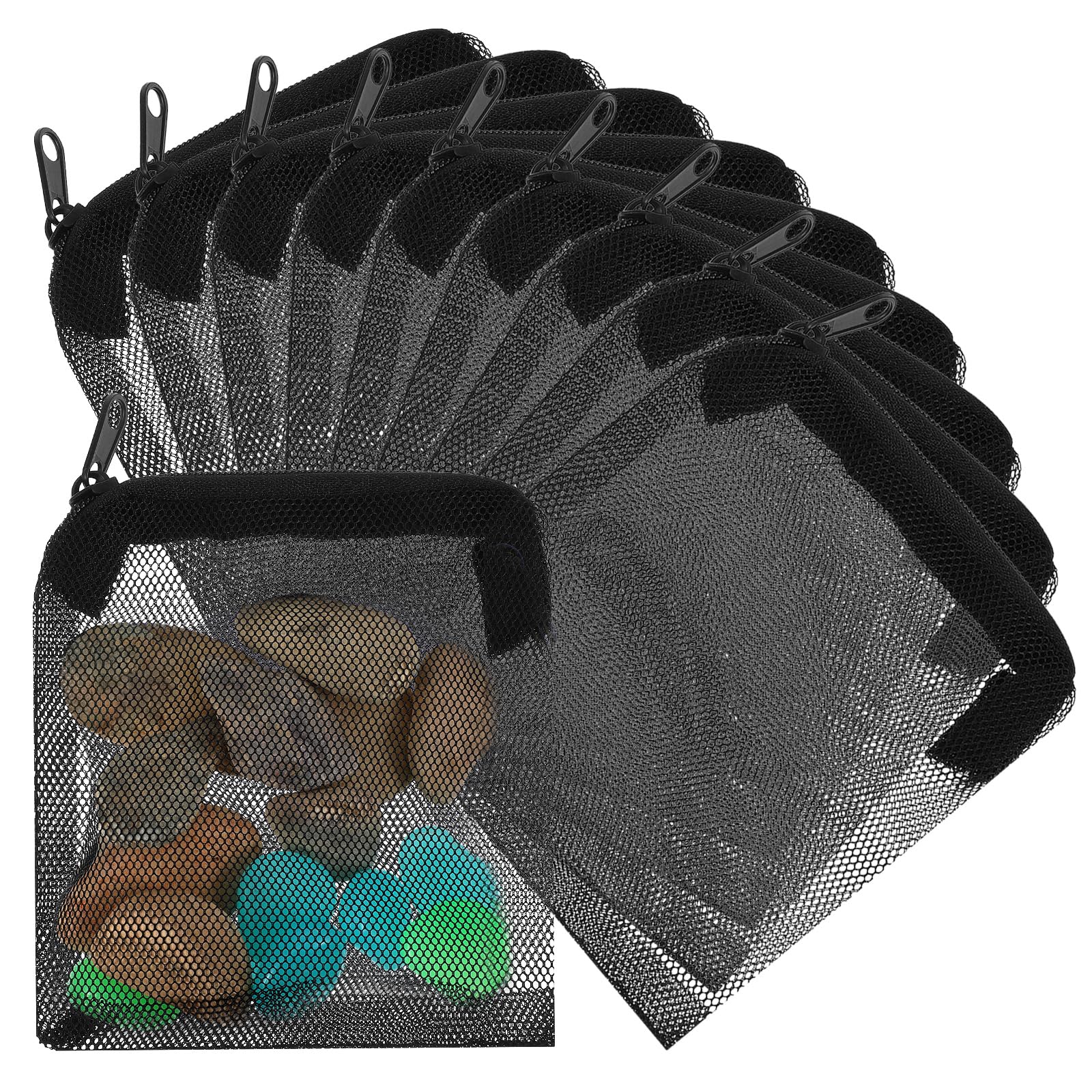 Piriuuo 10 Pcs Aquarium Media Bags, 3.9" X 4" Filter Media Bag Small Media Bags for Aquarium Aquarium Filter Bags with Zipper Reusable Filter Bags for