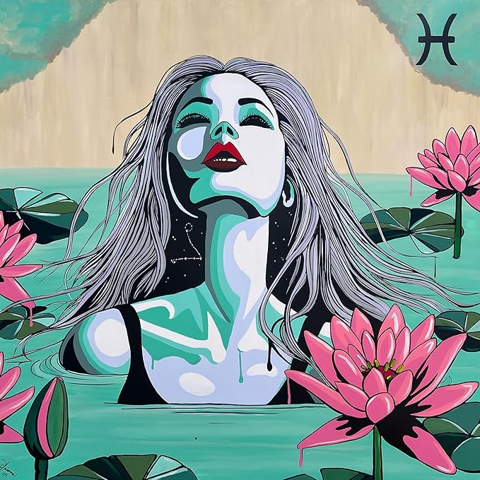 Artwork By Arionna Pisces Zodiac Art Print, Astrology Pop Art Wall Décor, Home Decor, Aesthetic Room Decor, Wall Posters, Horoscope Gifts For Women, 12x12 Inches, Unframed