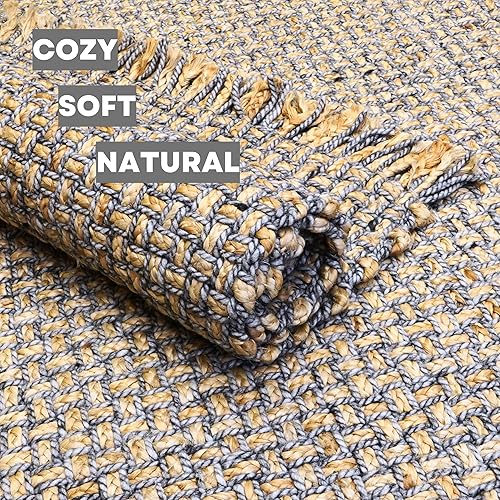 Miniatura 4 de Homespice Alfombra de yute natural Lara de 4 x 6 pies, la elección perfecta para tu búsqueda de alfombras de decoración de granja