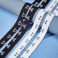 Vista 6 de FINGERINSPIRE Cinta de algodón de 3 yardas x 1.6 pulgadas con gancho y ojal, espacio de 1.2 pulgadas/1.2 in, ribete blanco con gancho, cordón