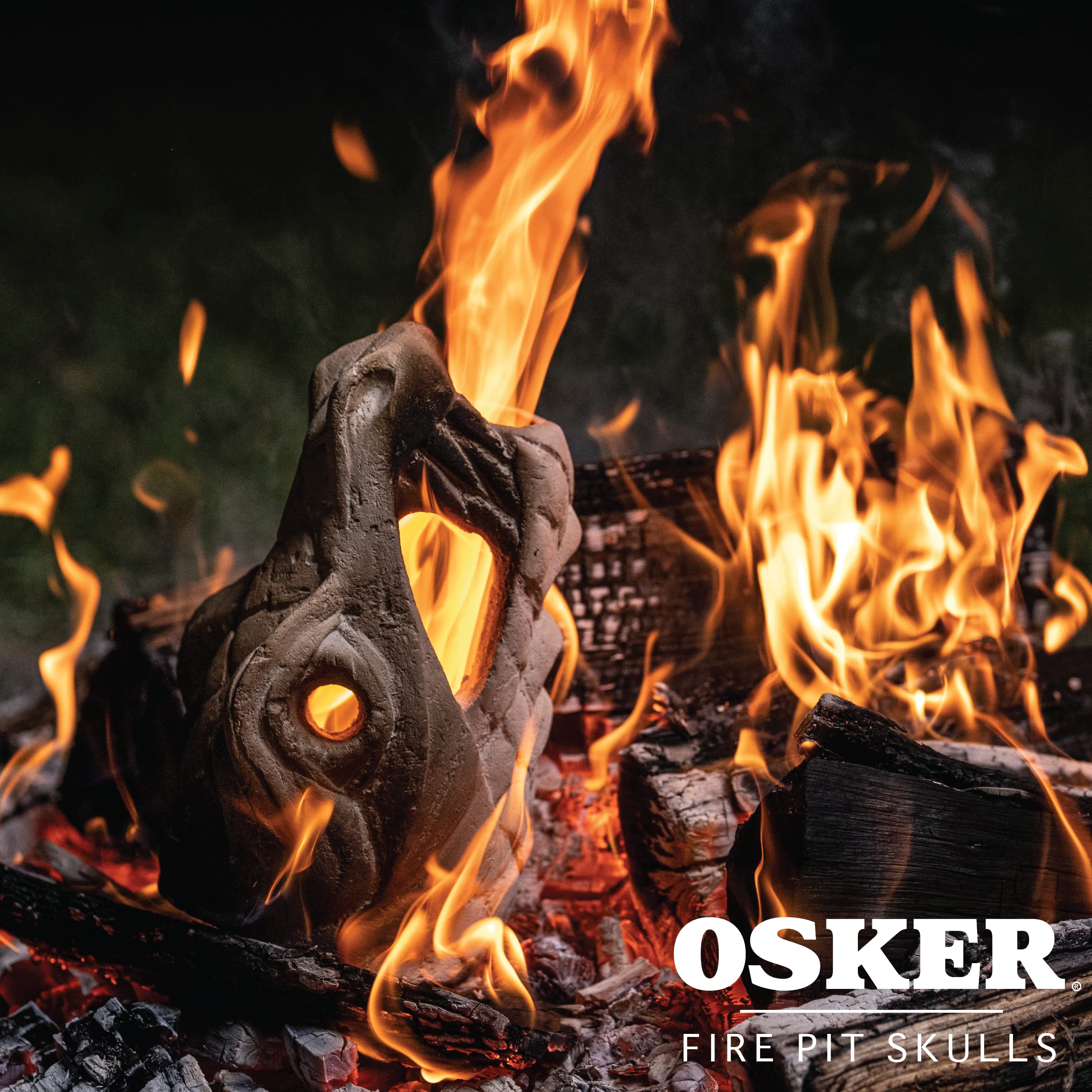 Amazon.com : OSKER Dragon | Ceramic Fireproof Fire Pit Skull Log for Bonfire,  Campfire, Fireplace, Firepit | Halloween Decor | for Gas, Propane, or Wood  Fires - Gray : Patio, Lawn u0026 Garden