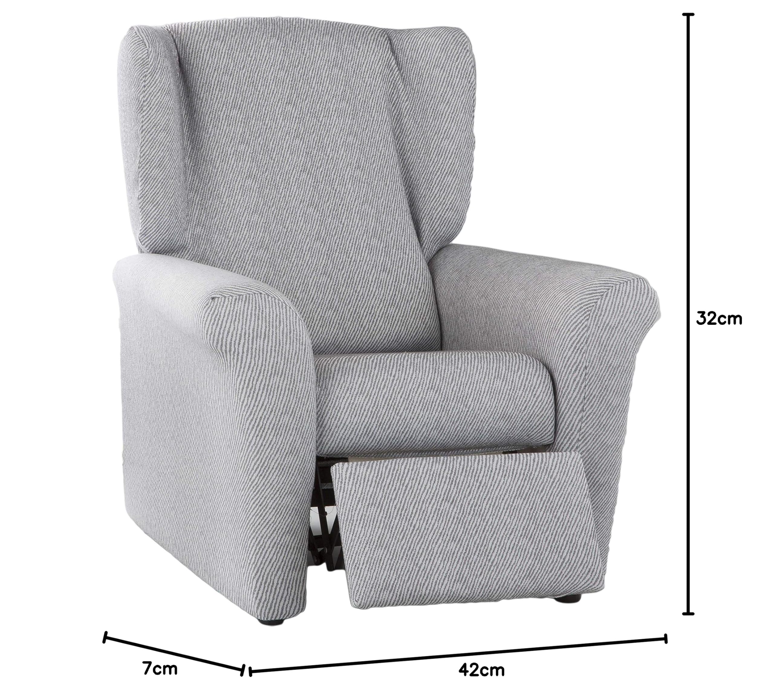 Estoralis ALBI - Copripoltrona Relax Elasticizzate, Colore Grigio