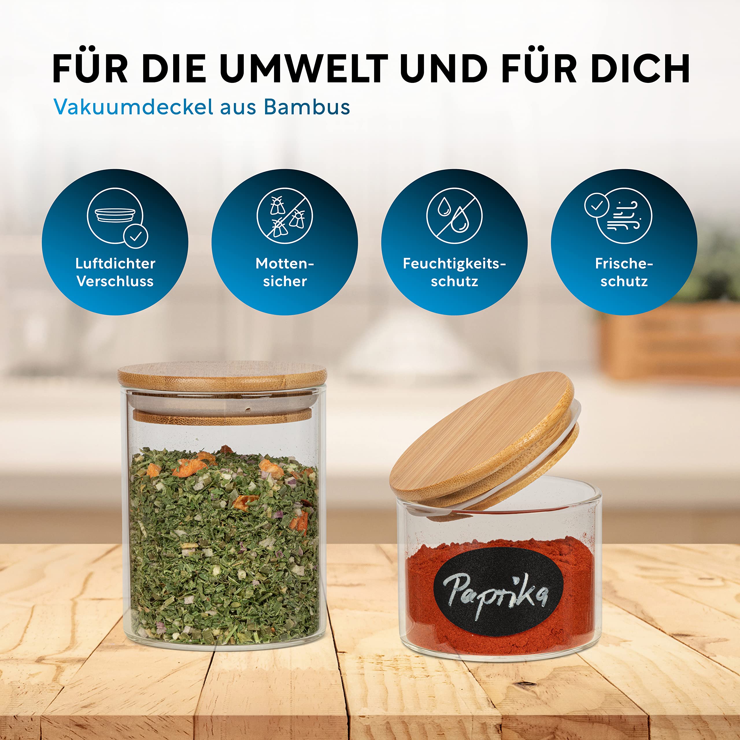 Lot De 6 Bocaux De Conservation Ronds Avec Couvercle - Volume 46 L