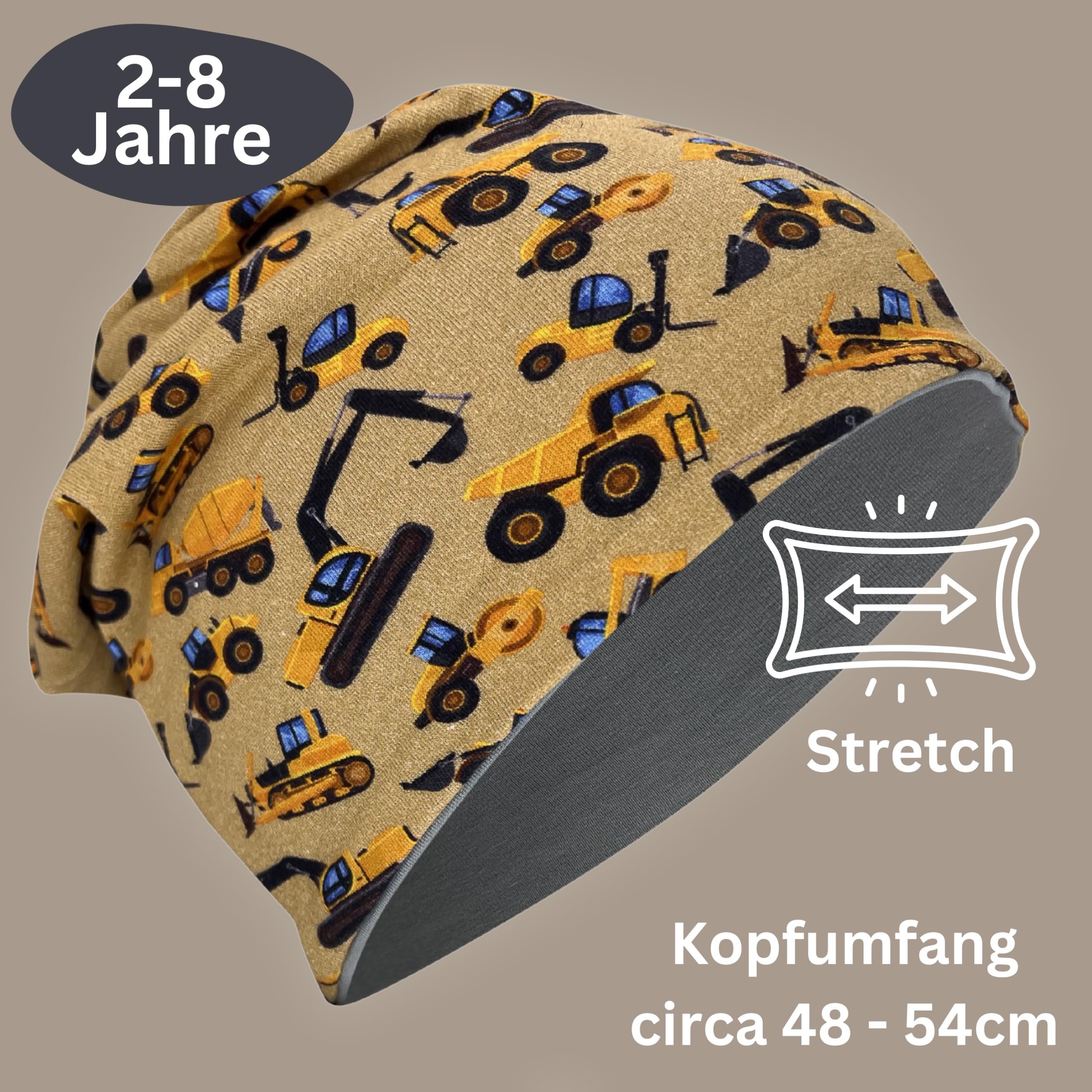 HECKBO Kinder Beanie & Loop Schal Set - mit Vlies oder Jersey - unisex Mädchen Jungen - 95% Baumwolle - Herbst Frühling Winter