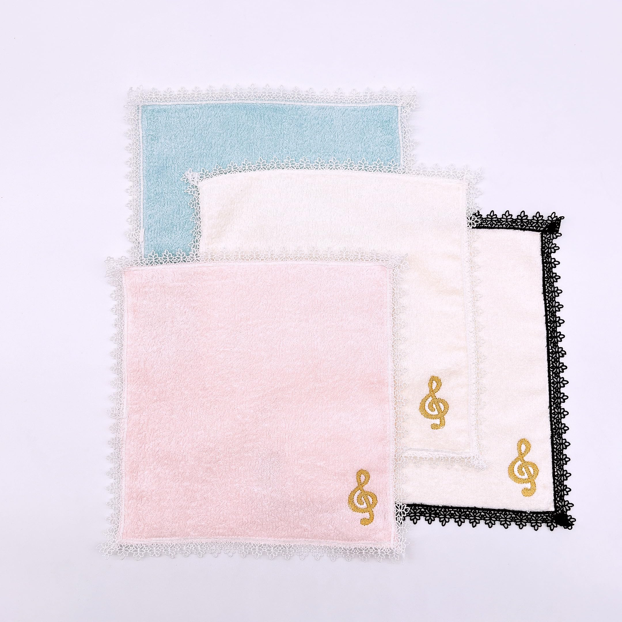 Amazon｜音楽 タオル ト音記号 タオル ハンカチ A 刺繍 レース
